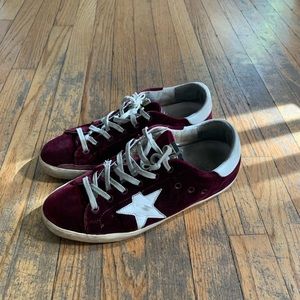Golden goose burgundy sneakers